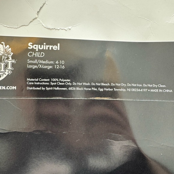 Spirit Kids Woodland Forest Animal Squirrel Halloween Dress Up Costume 4-10 - Picture 5 of 7